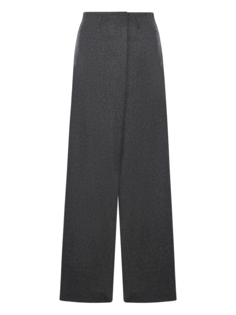 asymmetric wool trousers