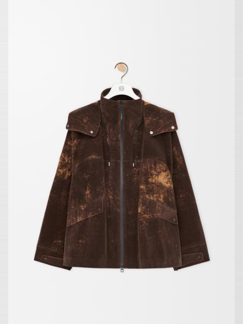 Jacket in flocked technical shell