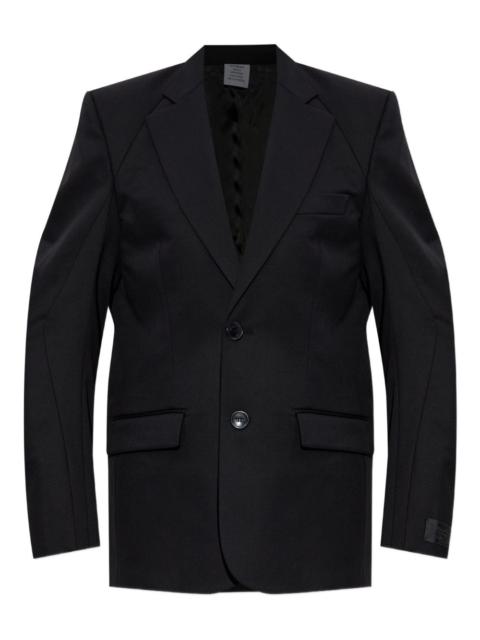 padded-shoulder wool blazer