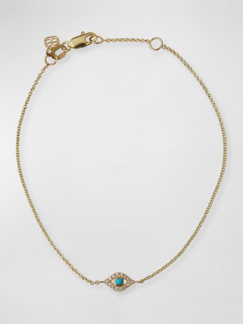 Small Diamond Evil Eye Bracelet