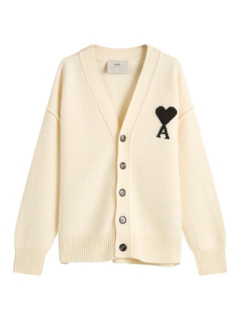 AMI Paris Felted Merino Wool Knit ADC Cardigan