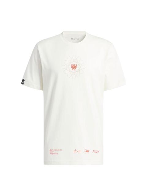 adidas Donovan Mitchell Graphic T-Shirt 'White Pink' II7786