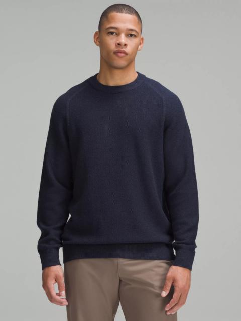 Textured Knit Crewneck Sweater