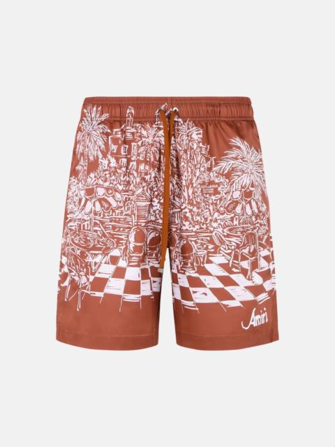 TERRACOTTA POLYESTER SWIMSUIT