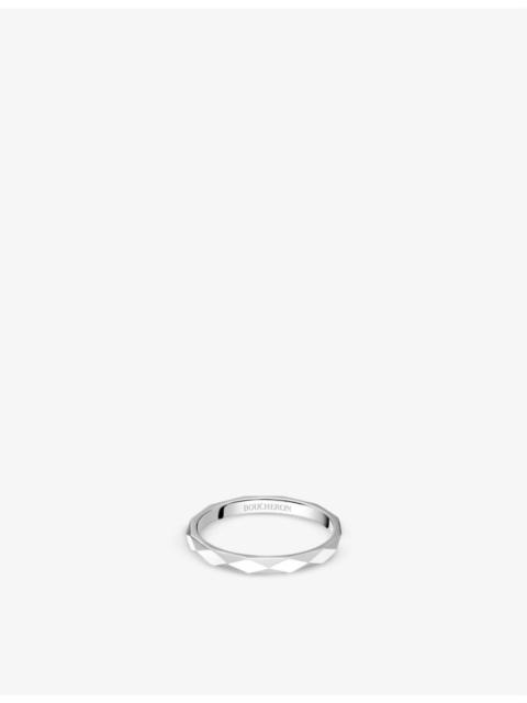 Facette platinum wedding band