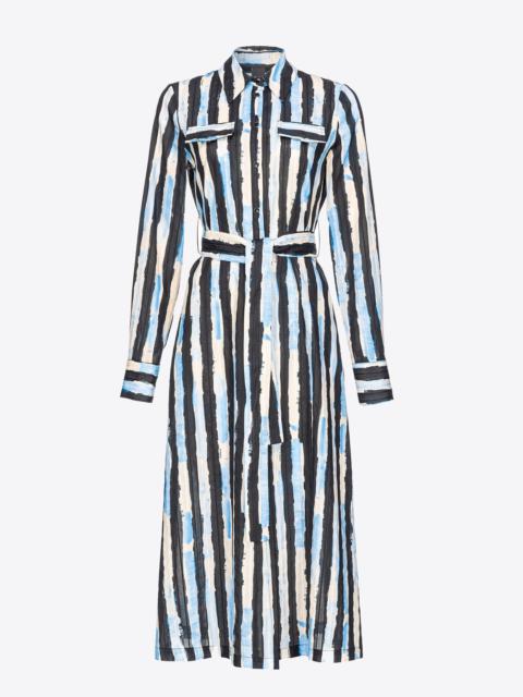 SHIRT DRESS WITH PAINT-STRIPE PRINT