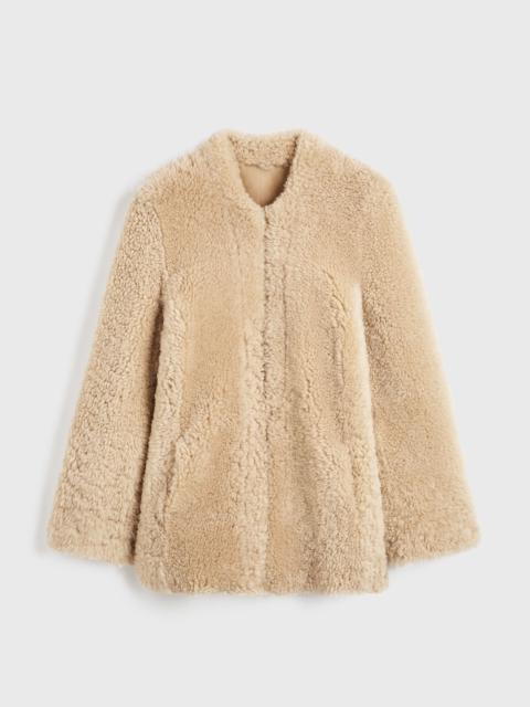 Cinched shearling jacket butter