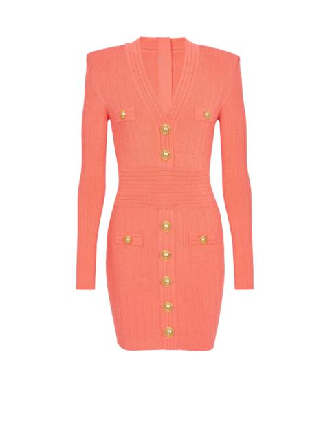Fine knit dress with buttons