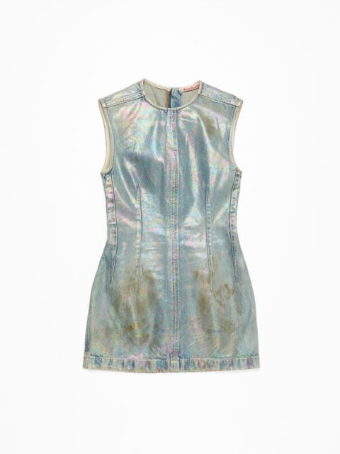 Coated denim dress - Mid blue