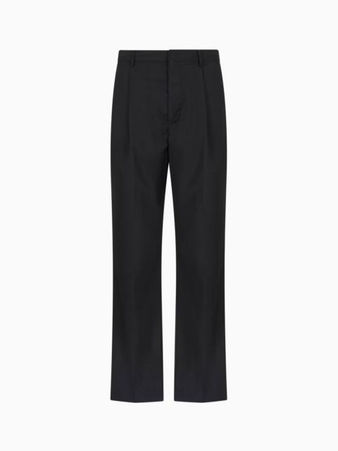 OVERSIZED TROUSERS WITH PLEATS IN SUPER LIGHT WOOL