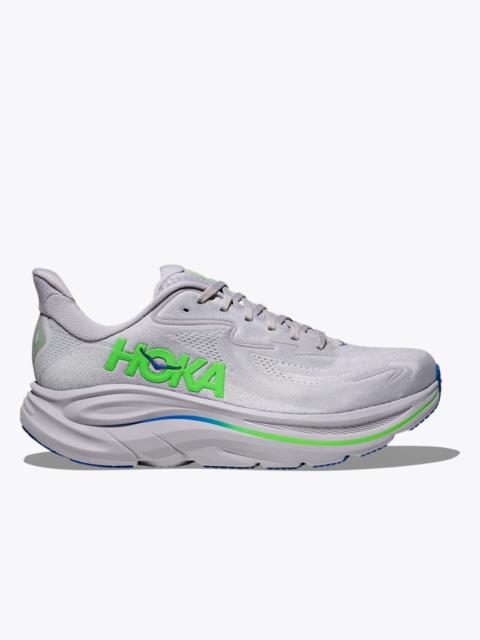 Men's Clifton 10 Shoes in Ash Grey/Neon Green