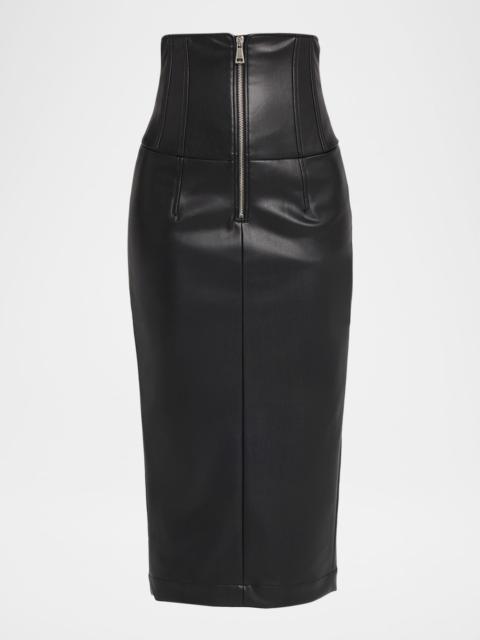 Faux Leather Corset Skirt