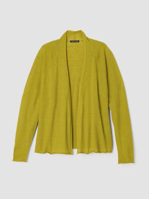 Organic Linen Cotton High Collar Cardigan