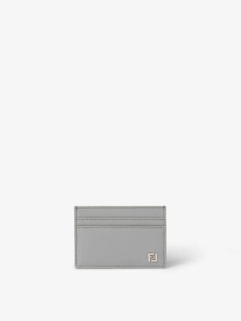 FF Squared Card Holder Light gray leather slim card holder