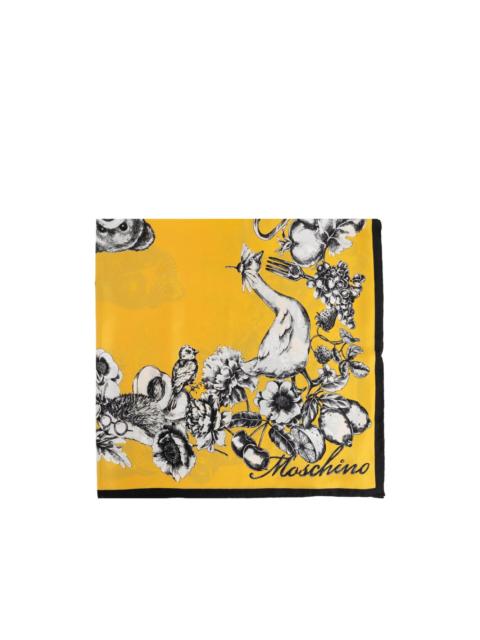 floral-print silk scarf