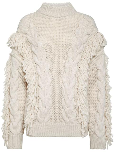 skull-embroidered cable-knit jumper