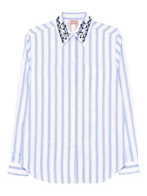 embellished striped shirt