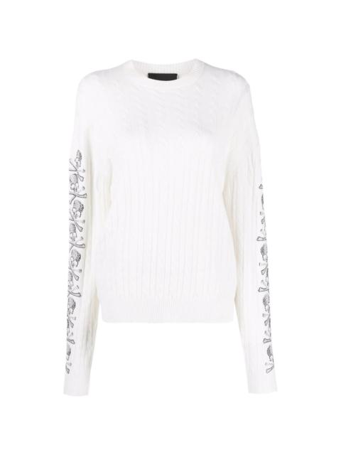 sequin skull pullover jumper