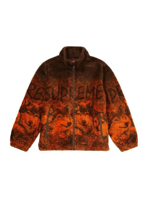 Supreme Wolf Fleece Jacket Brown