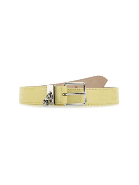 crocodile-effect leather belt
