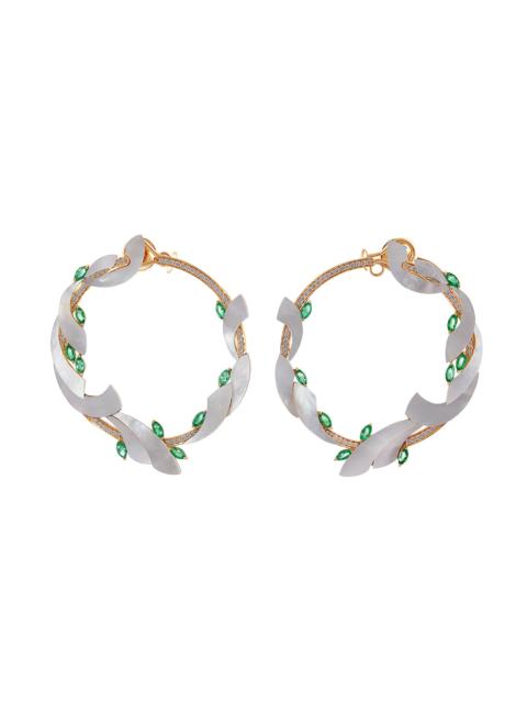 Emerald Mogra Coronation Hoop Earrings