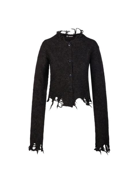frayed-hem distressed cardigan