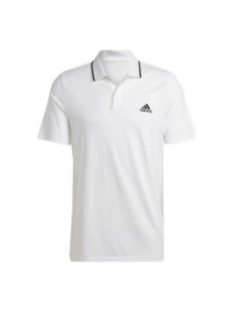adidas Essentials Piqu Small Logo Polo Shirt 'White' IC9315