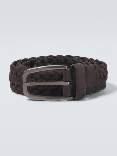 Braided leather belt