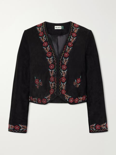 Oliwia Embellished Suede Evening Jacket