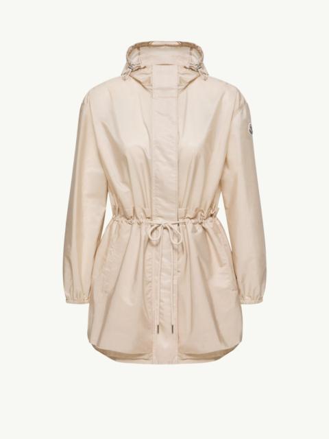 Weteau Ruched-Trim Hooded Mid-Length Jacket