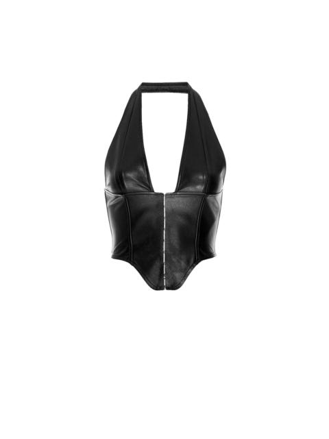 MARA CORSET - BLACK VEGAN LEATHER