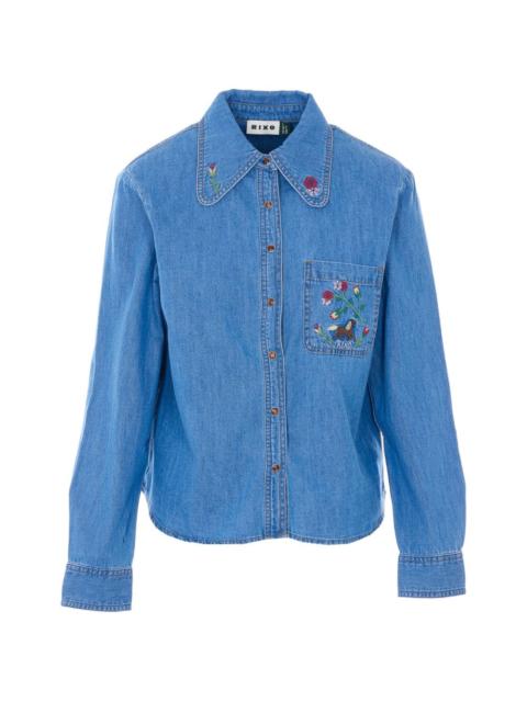 Edaline embroidery long-sleeve shirt