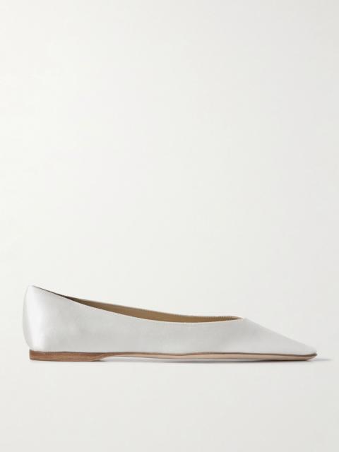DANIELLE FRANKEL Riley satin point-toe ballet flats Ivory | REVERSIBLE