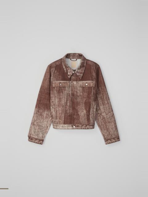 Terracotta Paint Print Denim Jacket