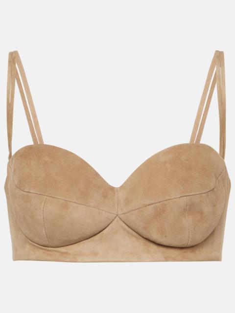Suede bra top