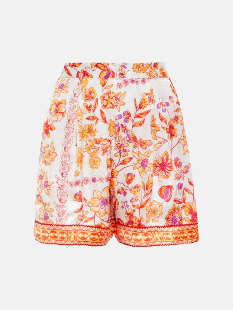 Isabelle floral satin shorts