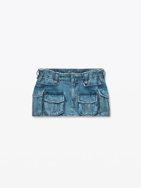 Mid-Rise Cargo Pocket Miniskirt