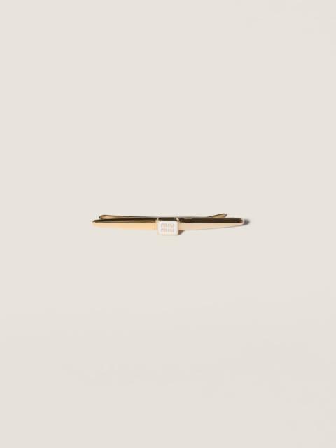 Enameled metal hair clip