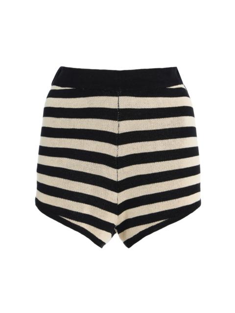 Miles Striped Knit Shorts black/white