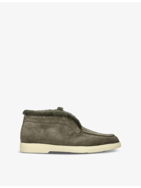 Fortune embossed-branded suede ankle boots