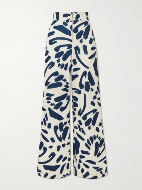 Espejismo Printed Stretch-scuba Wide-leg Pants