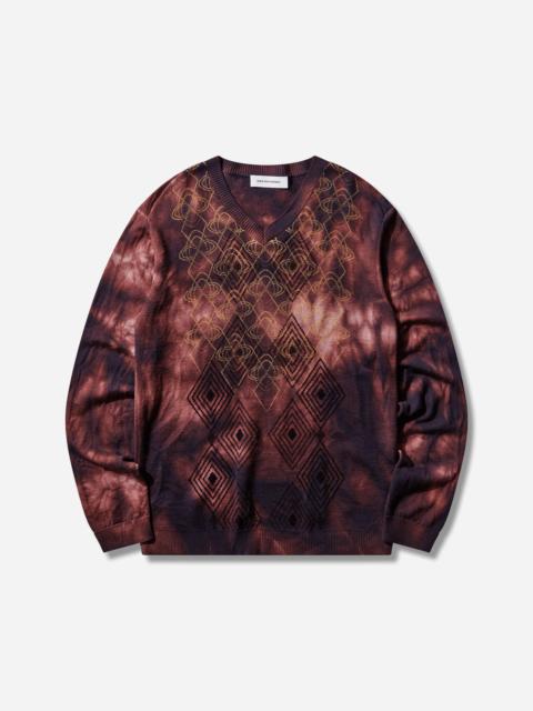 Men's Hatha V-Neck Knit Sweater Fuchsia