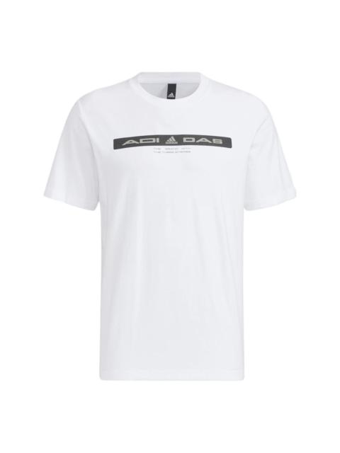 adidas TH Refbar Tee Alphabet Pattern Printing Sports Short Sleeve White HE9949