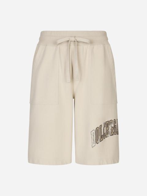 Jogging shorts with embroidered logo
