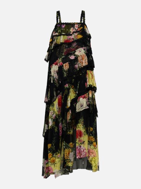 ASYMMETRIC SPLICED LACE DRESS