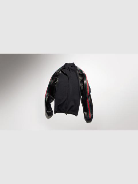 Fine rib wool zip jacket with Web