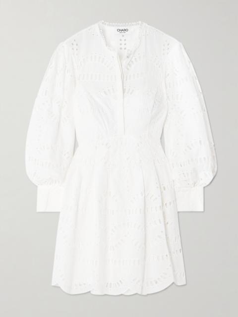 Franca Broderie Anglaise Cotton-blend Mini Dress