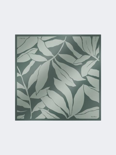 Printed silk oversized scarf - DARK GREEN