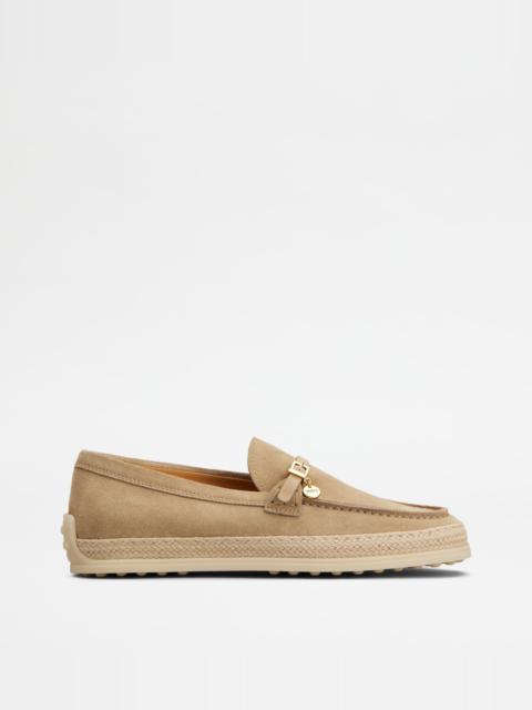 LOAFERS IN SUEDE - BEIGE