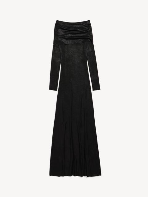 Women's Off-shoulder Maxi Dress in Black/black